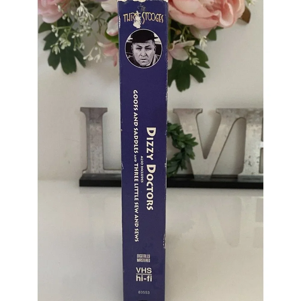 The Three Stooges Dizzy Doctors VHS Tape with 2 Other Movies 1996 Excellent Cond